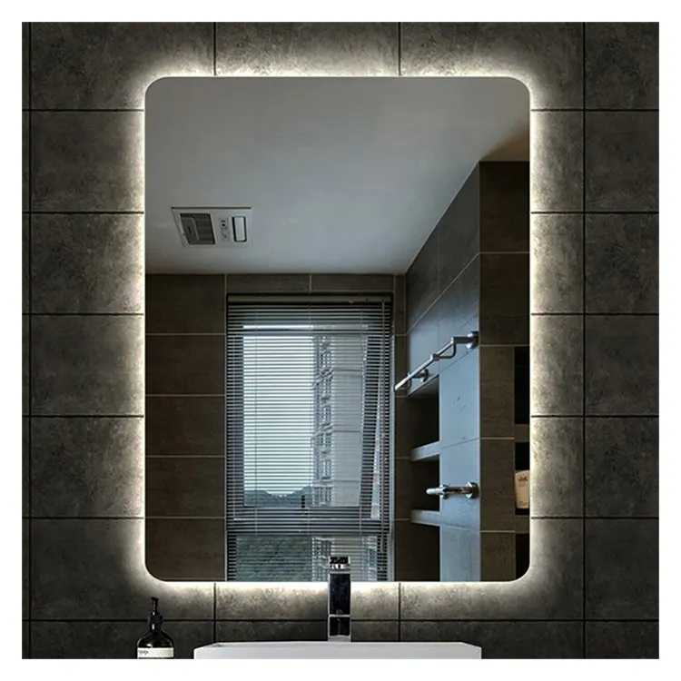 HIXEN 18-8 cermin LED tahan air antikabut, cermin kamar mandi lampu latar tipe LED dengan lampu LED
