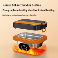 Nouvelle boîte à lunch isotherme en acier inoxydable à double paroi, sans fil, avec batterie USB, auto-chauffante, 1,8 L, commande par bouton-poussoir, pour étudiants et usage domestique