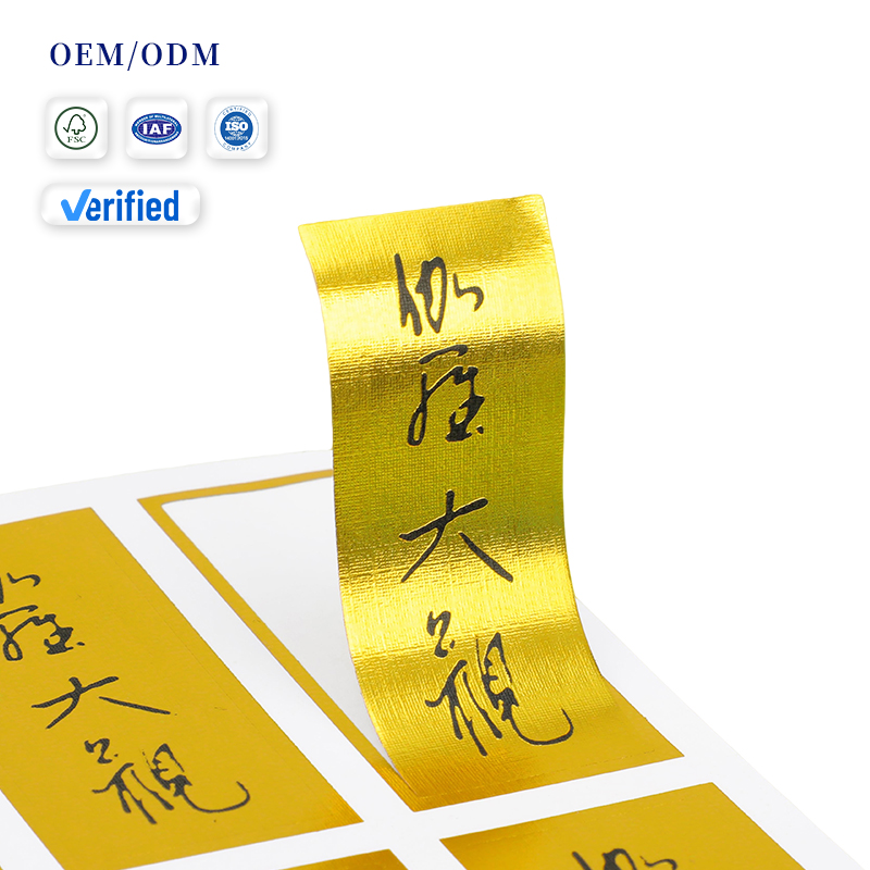 Customized Classic Hot Stamping Labels Corrosion Resistant Silver Gold Adhesive Printing Stickers Suitable for Machine