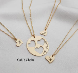 Özel Paslanmaz Çelik Anne Kız Kolyesi Noel Hediyesi Paylaşılabilir Aile Kolye Seti Kişiselleştirilmiş Anneler Günü Hediyesi - Product Image 2