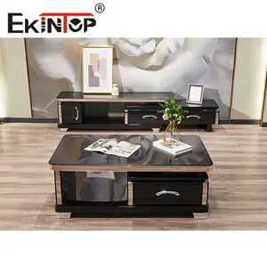 Ekintop new design hot sale chromed coffee table mirrored luxury tv stand