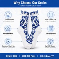 Chaussettes de sport personnalisées en tricot, marque OEM, chaussettes athlétiques à logo East, en coton peigné jacquard, chaussettes personnalisées