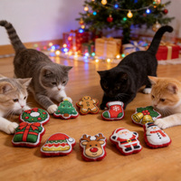 Grenzüberschreitendes Weihnachts-Plüsch-Katzenspielzeug mit Katzenminze, Elch- und Baumdesign für interaktive Zahnreinigung und Langeweile-Linderung