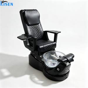 Luxury Tufted Leather Beauty Salon Double Manicure Eyelashes Foot Spa Bench Pedicure Chair Manicure Pedicure Station With Drawer - Product Image 1