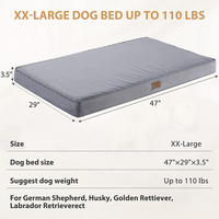 Grand lit lavable de luxe durable pour animaux de compagnie Lit orthopédique amovible et imperméable en mousse à mémoire de forme pour chiens