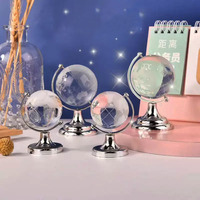 Boule de cristal rotative K9 personnalisée de différentes tailles (4 cm, 5 cm, 6 cm, 8 cm, 10 cm), ornements de bureau faits à la main, gravés au laser, globe terrestre