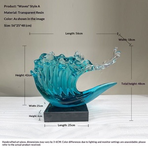 Esculturas Onduladas Transparentes de Lujo y Alta Gama, Personalizadas, para Entrada, Sala de Estar, Mueble de TV, Decoración Interior del Hogar - Product Image 1