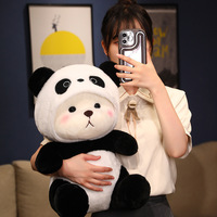 Lindo Peluche de Panda Kawaii, Juguete de Peluche de Algodón Suave con Diseño de Gorro con Capucha, Regalo de Cumpleaños y Navidad para Niños, Personalizado