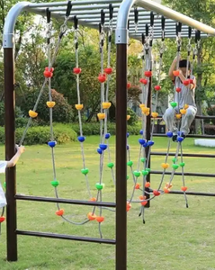 Balançoire d'escalade d'arbre de jeu en plein air <span class=keywords><strong>pour</strong></span> enfants 5 cordes en nylon nouées <span class=keywords><strong>pour</strong></span> enfants <span class=keywords><strong>pour</strong></span> rampes et échelles - Product Image 6