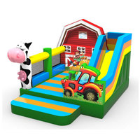Château gonflable Fiveflowers Ferme et Camion avec toboggan, équipement de jeu gonflable
