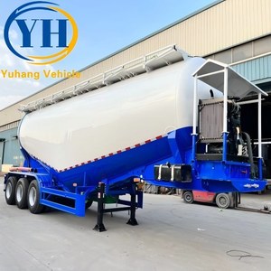 Achetez une remorque silo à 3 essieux à vendre près de chez moi |   Remorque citerne à ciment de 50 tonnes 60 tonnes avec suspension pneumatique |   Garantie dix ans - Product Image 1