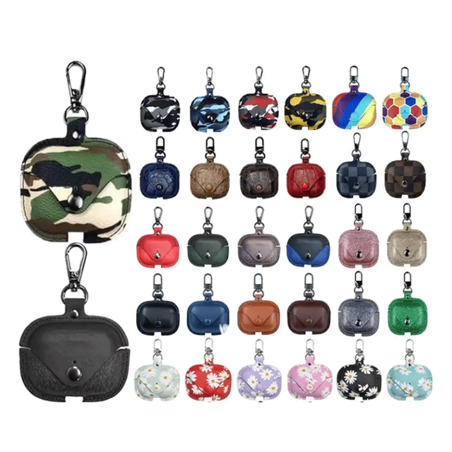 For Airpods Pro Casing Earphone Cover Luxury Keychain Designer 3 2nd Generation Protective Leather Case