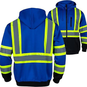 Sweat-shirt polaire zippé haute visibilité capuche détachable tissu réfléchissant sweats à capuche de sécurité au travail Logo personnalisable Direct - Product Image 3