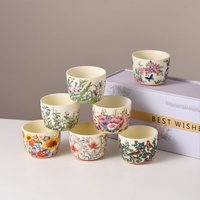 Boîte cadeau créative et exquise Lelyi avec tasse à café en céramique florale, haute valeur esthétique, tasse à café de luxe légère, souvenir