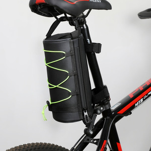 Mountain Bike Front <b>Tube</b> Bag Waterproof Cylindrical Handlebar Bag With Detachable Strap Black Orange Green - Product Image 3