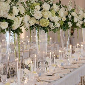 Jarrón de Vidrio Transparente de Estilo Clásico de 77 cm/66 cm, Directo de Fábrica LEDA, Centro de Mesa para Decoración de Bodas - Product Image 2
