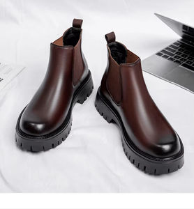 אופנה טרנד לגברים הסיטונאי נוח מגפי chelsees‏ מגפי עור אמיתי - Product Image 3