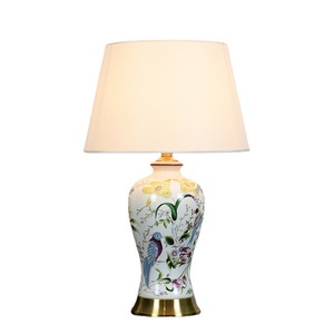 Bán buôn Mỹ gốm LED ấm ánh sáng vải trang trí đèn bàn sáng tạo vẽ tay hiện đại tối giản cắm đèn <span class=keywords><strong>Radio</strong></span> - Product Image 6