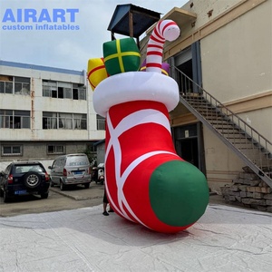 Ballon de boîte de cadeaux de <span class=keywords><strong>chaussette</strong></span> gonflable de décoration de fête de Noël de grande taille de 5m à vendre - Product Image 6