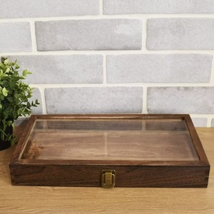 Wooden Jewelry <b>Box</b> With <b>Glass</b> Lid Rectangle Desktop Storage For Bracelets Rings Earrings Necklaces Big Capacity - Product Image 5