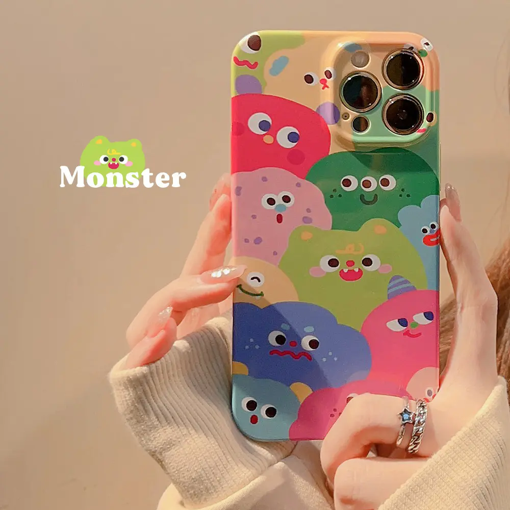 Cartoon Girl Dog Creative Paintings Phone Case For iPhone 15 14 13 11 12 Pro Max 7 8 Plus X XS Max XR Shockproof Full Cover Case