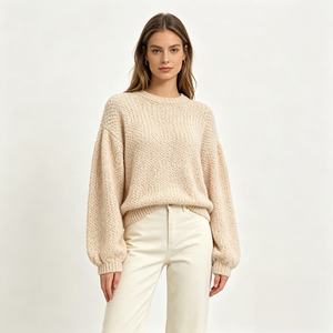 Suéter de Punto para Mujer <span class=keywords><strong>Finley</strong></span>, Manga Larga, Personalizado OEM y ODM, Ropa de Punto Azul de Alta Calidad al por Mayor, Ropa Casual - Product Image 3