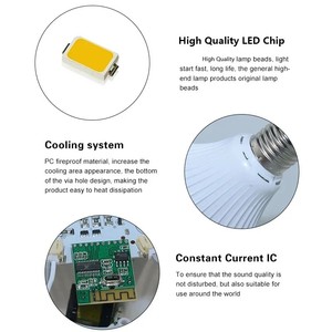 <span class=keywords><strong>Ampoule</strong></span> LED RGB 12W E27 85-265V avec haut-parleur Bluetooth pour la <span class=keywords><strong>musique</strong></span>, idéale pour la décoration de chambre et de fête - Product Image 6