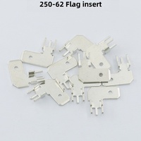 250-62 Plug-in de positionnement de type drapeau (3 broches) Borne de carte de circuit enfichable à trois broches en forme de sept 6.3 mâle