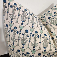 Housse de coussin imprimée en coton motif floral Indigo Sauge, style botanique vintage, pour chambre, canapé, décoration intérieure, vente en gros