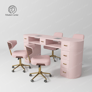 Madamcenter - Juego <span class=keywords><strong>de</strong></span> Mesa y Silla <span class=keywords><strong>de</strong></span> Manicura <span class=keywords><strong>de</strong></span> Lujo, Moderno, Ecológico y Duradero, con Silla <span class=keywords><strong>de</strong></span> <span class=keywords><strong>Manicurista</strong></span> - Product Image 1