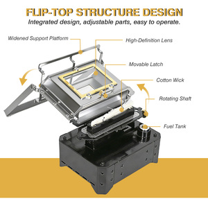 INBESTCAMP Mini-radiateur à mazout portable <span class=keywords><strong>en</strong></span> acier <span class=keywords><strong>pour</strong></span> terrasse, jardin, intérieur, idéal <span class=keywords><strong>pour</strong></span> pannes de courant, avec plaque de cuisson intégrée - Product Image 3