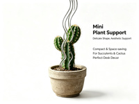 Support de plante miniature en forme de S en acier galvanisé, piquet décoratif pour plantes succulentes, cactus, plantes d'intérieur, décoration de bureau