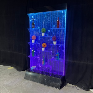 RGB Digital APP Control Bubble Wall with Wine Display Shelf Freestanding Bar Water Feature - Product Image 4