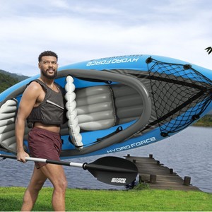 Kayak Individual Inflable, Bote de Pesca de PVC Ecológico, Canoa Plegable con Capacidad de 400L - Product Image 3