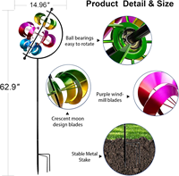 Meilleures ventouses à vent en fer forgé pour l'extérieur - Décorations créatives pour jardin et pelouse, ornements éoliennels bleus