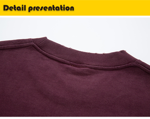 T-shirt en coton épais 430 g/m² OEM, double fil 16s, détails vieillis, coupe ample à épaules tombantes pour homme - Product Image 4