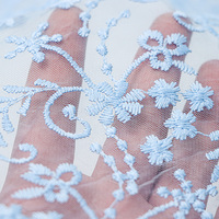 Tissu en dentelle brodée teinte en gros, excellente qualité, 100 % polyester, pour accessoires vestimentaires