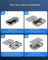 Box esterno magnetico in alluminio con ventola di raffreddamento per SSD M.2 NVMe, USB 3.2/Type-C 10Gbps, 7-in-1, 8TB, lettore di schede SD 4K 60Hz