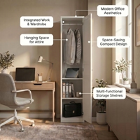 Armoire de rangement de bureau en métal étroite W400mm, facile à assembler et à déplacer pour le bureau à domicile