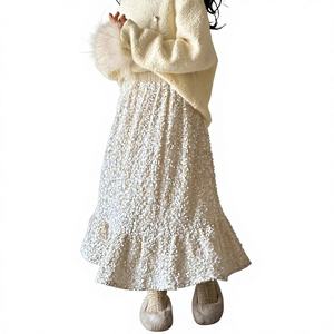 Jupe à paillettes <span class=keywords><strong>pour</strong></span> fille Little Red Fish, nouvelle collection hiver 2026, jupe longue haut de gamme <span class=keywords><strong>pour</strong></span> enfants, épaissie, style <span class=keywords><strong>parapluie</strong></span> blanc, Spandex/Coton - Product Image 1