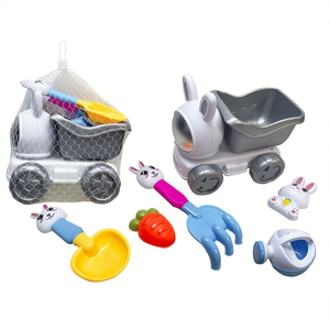 Beach Toys Rabbit Cart With Shovel Rake And Bucket Set 16x25.5x24 Cm For Kids Play Sand Beach Fun - Product Image 1