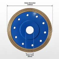 Disque de coupe diamanté à maille fine ondulée pour la vente en gros, lame de scie diamantée à bord lisse pour le travail des carreaux de céramique, de porcelaine et de carreaux émaillés
