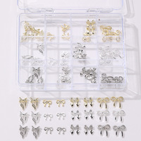 Breloques 3D en alliage papillon pour ongles, incrustées de cristaux de zircon brillants, bijoux de luxe en strass pour ongles, ornements de manucure DIY pour salon, art des ongles