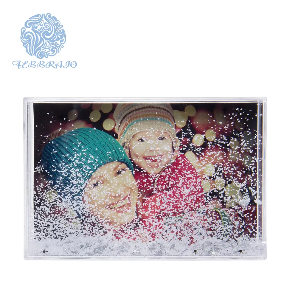 Cadre photo liquide en acrylique, pour image de neige, respectueux de l'environnement, compatible avec les photos de 4x6 pouces