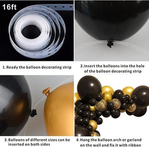 124Pcs Black Gold Latex <b>Balloon</b> Arch Kit Digital Printing for Halloween Birthday Party New Year Baby Shower Anniversary - Product Image 4