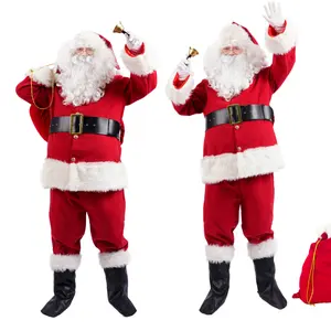 11 Stück Erwachsene Weihnachtsmann Kostüm Fernsehen & Film inspiriertes Weihnachtskostüm für X-Mass-Cosplay-Party