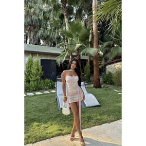 Ensemble de body beige drapé pour femmes - Product Image 2