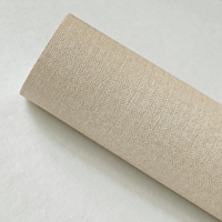 Papier peint texturé à motif lin, revêtement vinyle, imperméable, ignifuge, support en tissu, revêtements muraux en PVC pour hôtel