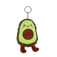 Porte-clés en peluche avocat mignon, breloque de sac en forme de fruit de dessin animé, pendentif avocat doux, cadeau de fête en gros