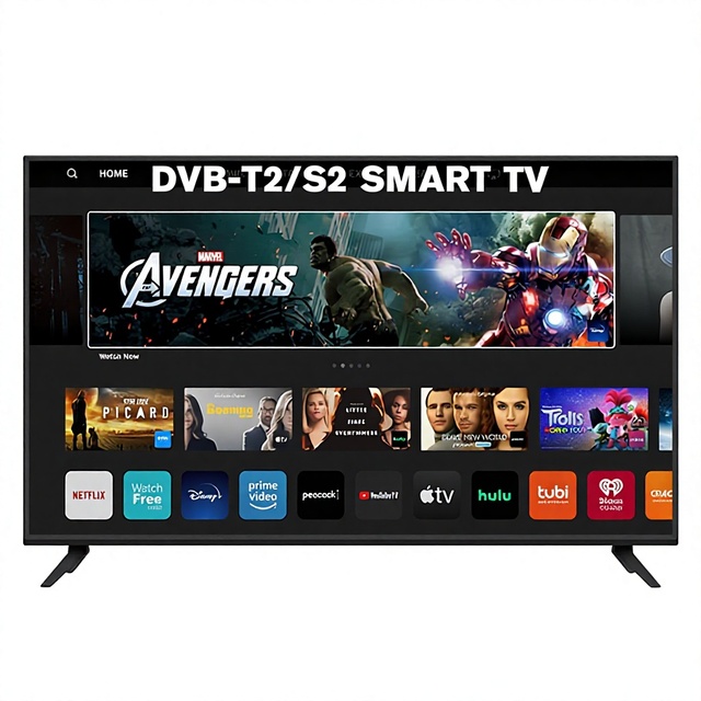 Foreign Trade Smart TV Ultra-Thin 4K LED LCD with for Interface 32"-85" Screen Size Black Cabinet 60Hz